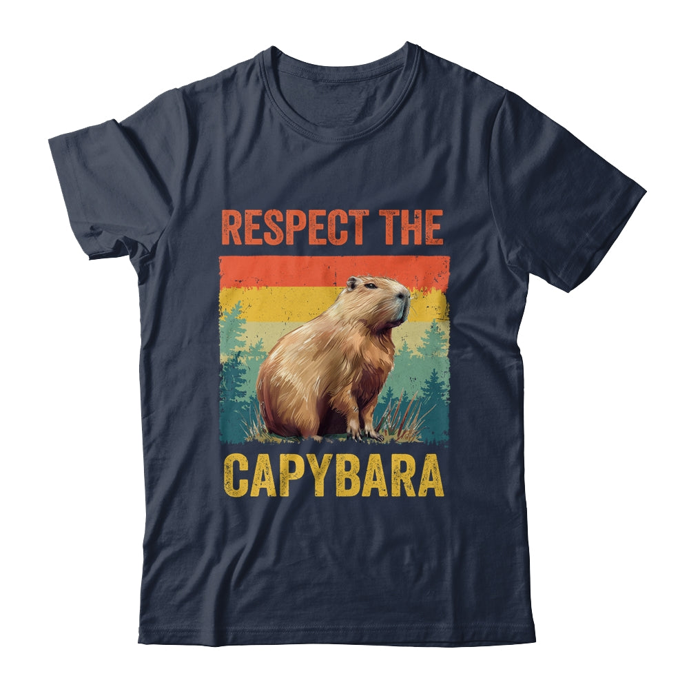 Respect The Capybara Art For Men Women Kids Rodent Animal Shirt & Tank Top | siriusteestore