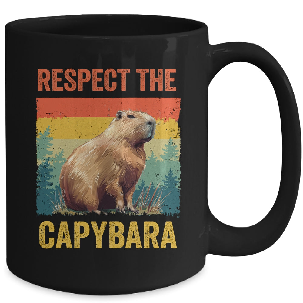 Respect The Capybara Art For Men Women Kids Rodent Animal Mug | siriusteestore
