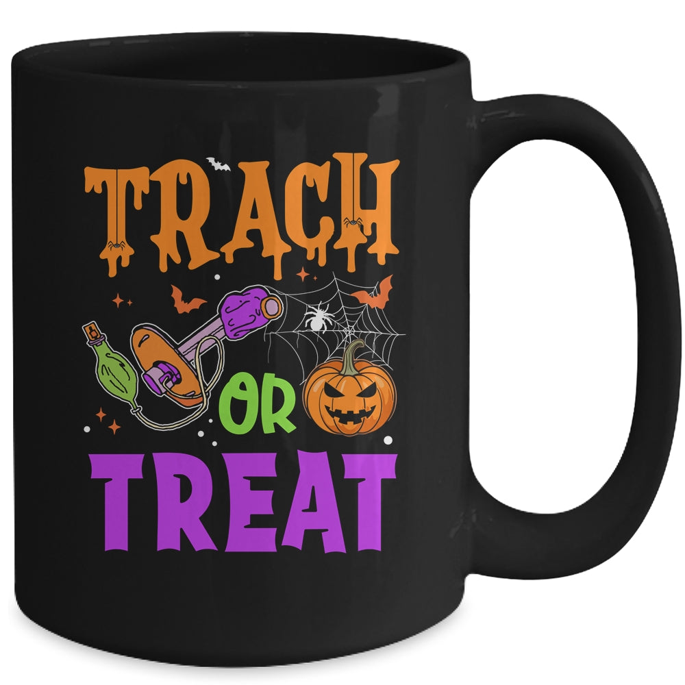 Respiratory Therapist Trach Or Treat ICU RN Halloween Nurse Mug | siriusteestore