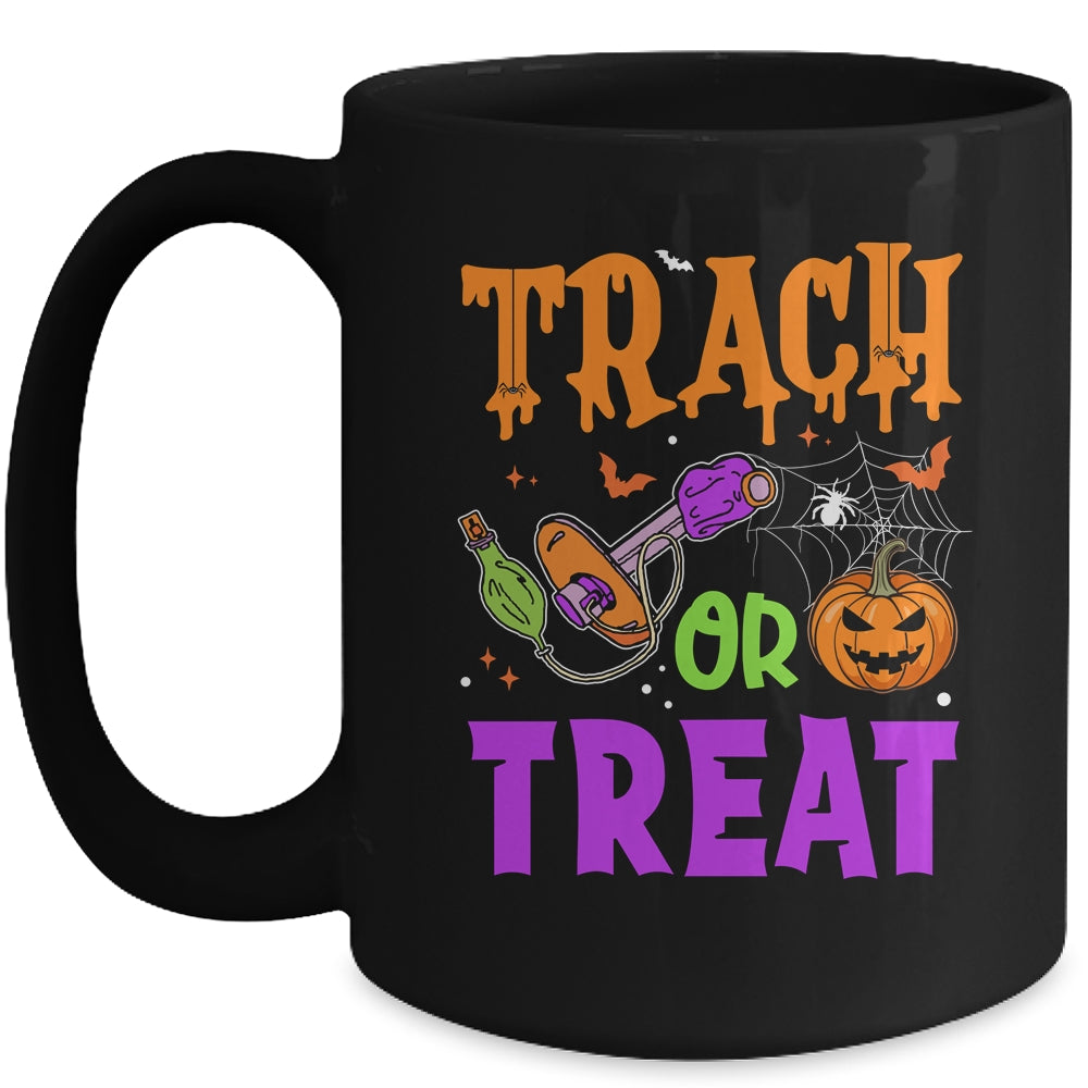 Respiratory Therapist Trach Or Treat ICU RN Halloween Nurse Mug | siriusteestore