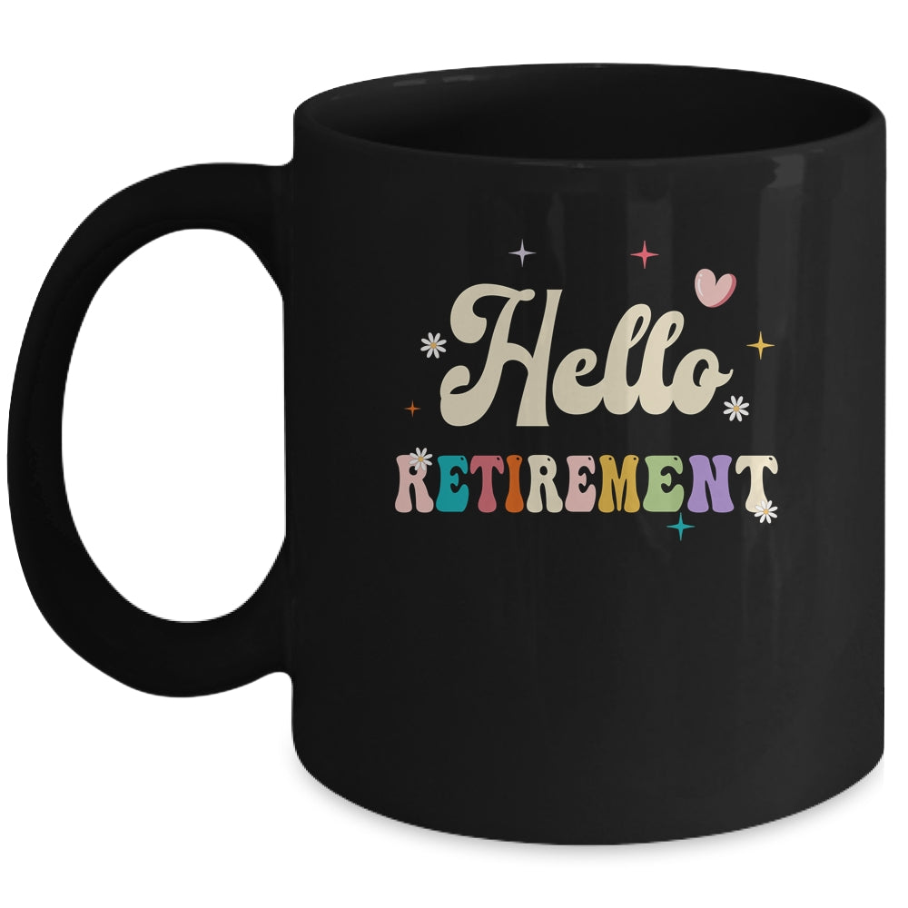 Retired 2024 Funny Hello Retirement For Women Groovy Mug | siriusteestore