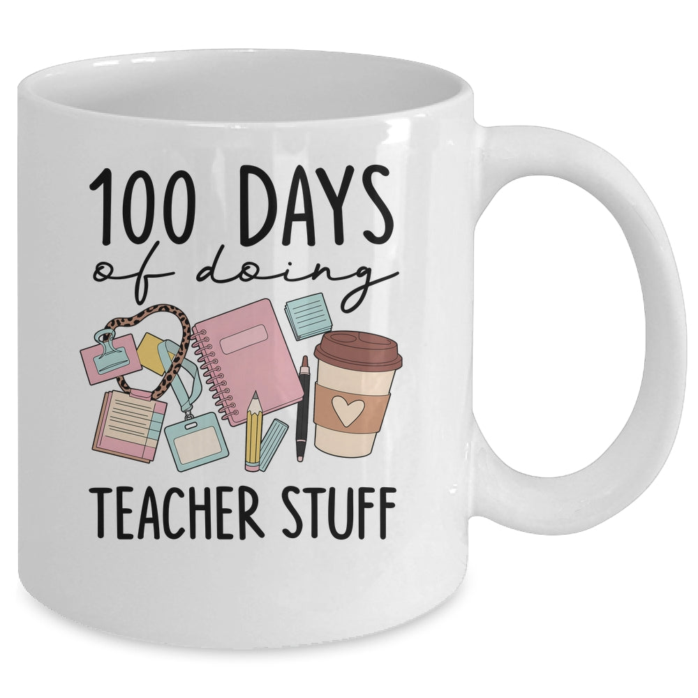 Retro 100 Days Doing Teacher Stuff Funny Teacher Life Mug | siriusteestore