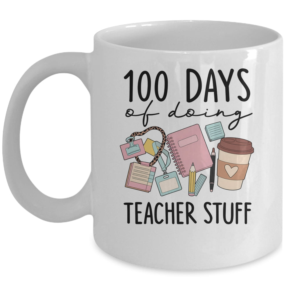 Retro 100 Days Doing Teacher Stuff Funny Teacher Life Mug | siriusteestore