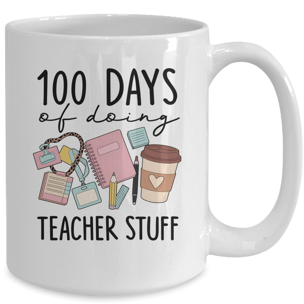 Retro 100 Days Doing Teacher Stuff Funny Teacher Life Mug | siriusteestore