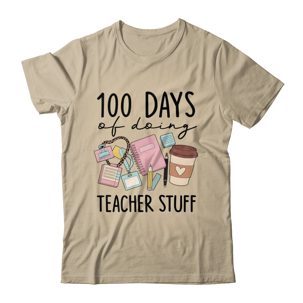 Retro 100 Days Doing Teacher Stuff Funny Teacher Life Shirt & Hoodie | siriusteestore