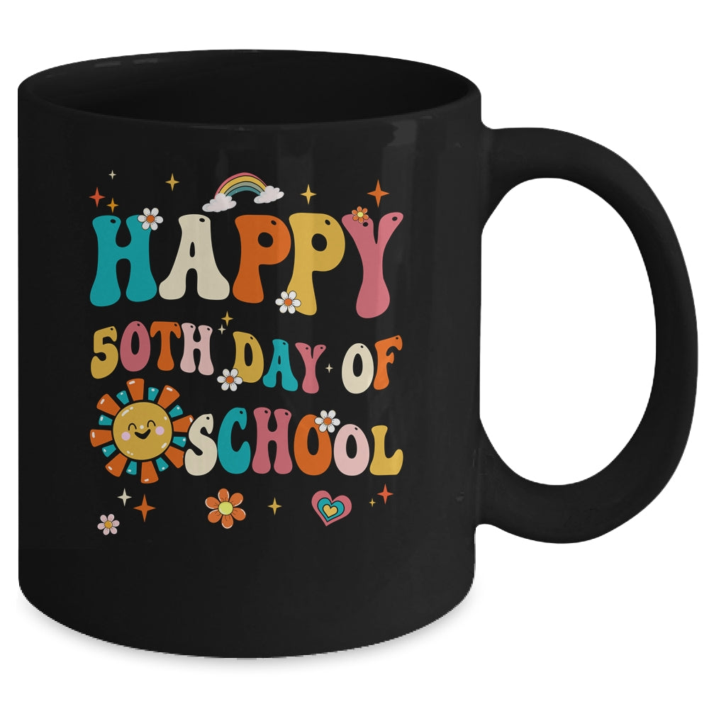 Retro 50 Days Of School 50th Day Of School Groovy Mug | siriusteestore