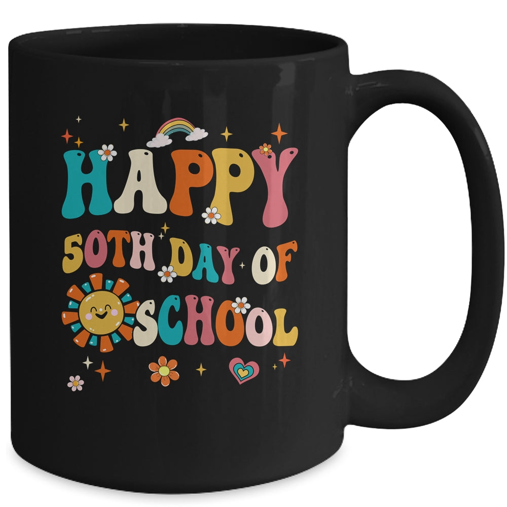 Retro 50 Days Of School 50th Day Of School Groovy Mug | siriusteestore