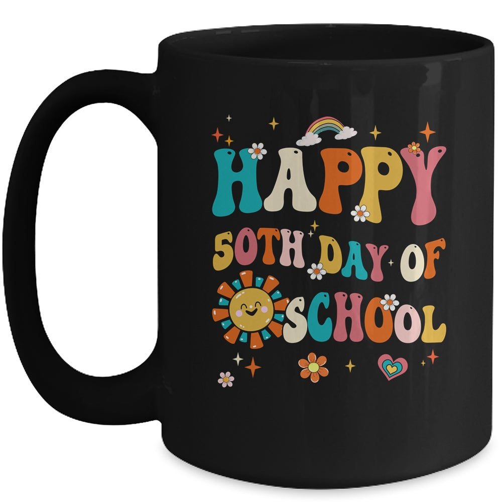 Retro 50 Days Of School 50th Day Of School Groovy Mug | siriusteestore
