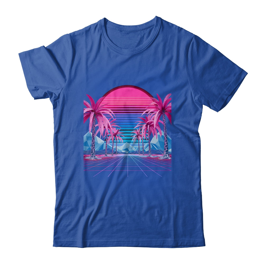 Retro 80s Vaporwave Aesthetic Palm Trees Sunset 90s Art Shirt & Tank top | siriusteestore