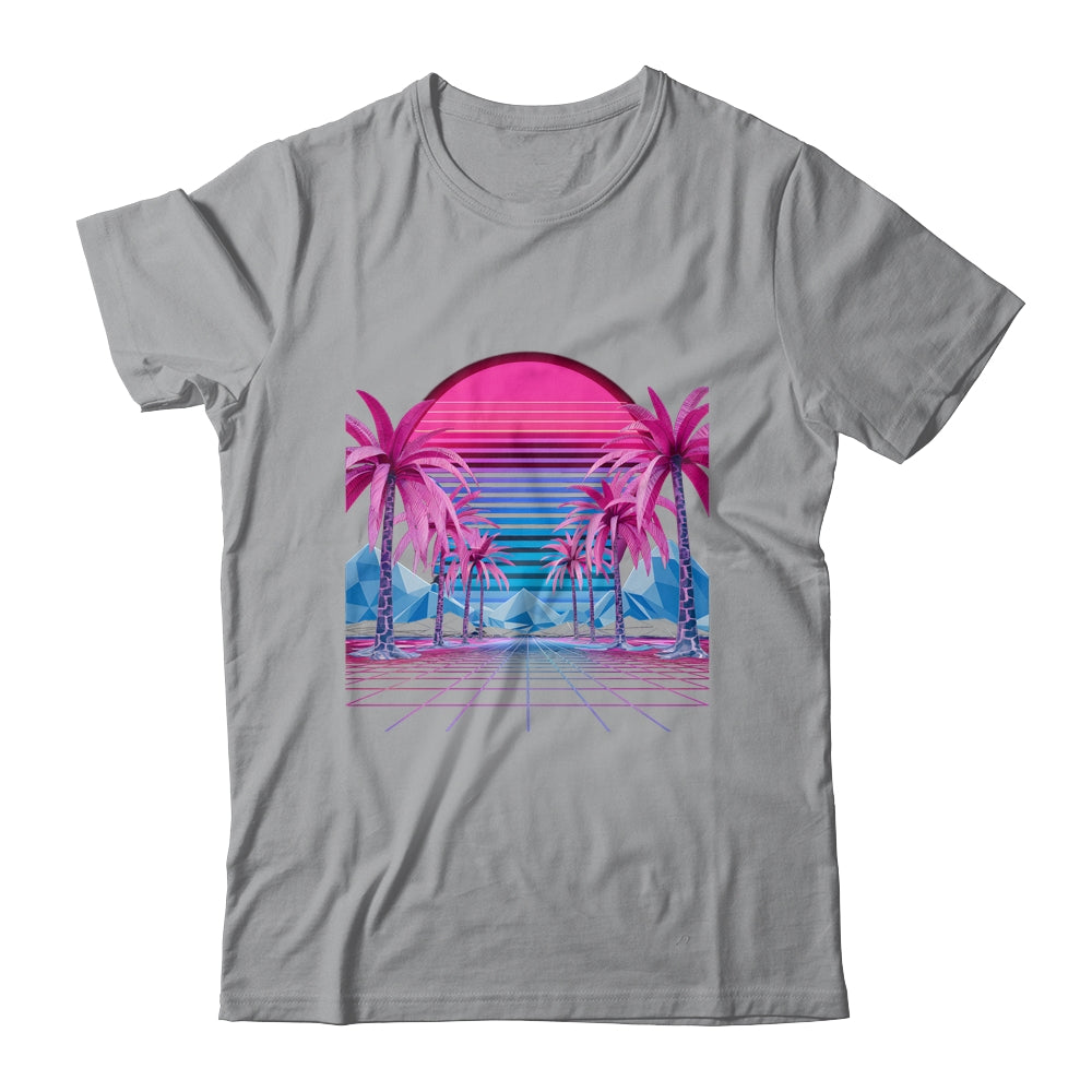 Retro 80s Vaporwave Aesthetic Palm Trees Sunset 90s Art Shirt & Tank top | siriusteestore