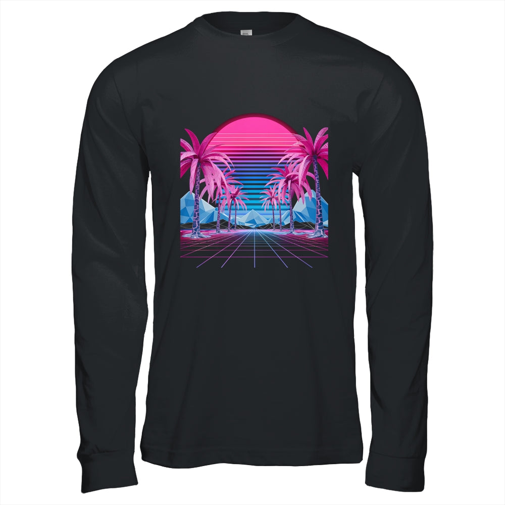 Retro 80s Vaporwave Aesthetic Palm Trees Sunset 90s Art Shirt & Tank top | siriusteestore