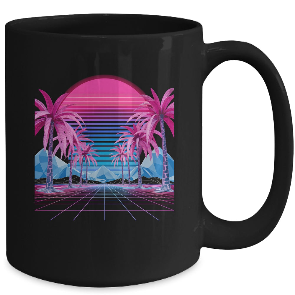 Retro 80s Vaporwave Aesthetic Palm Trees Sunset 90s Art Shirt & Tank top | siriusteestore