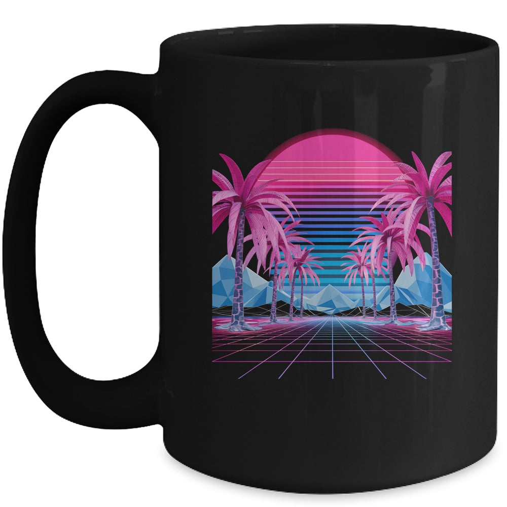 Retro 80s Vaporwave Aesthetic Palm Trees Sunset 90s Art Shirt & Tank top | siriusteestore