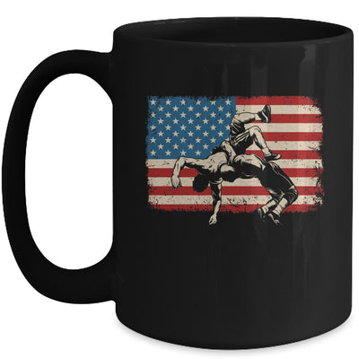 Retro American Wrestling US Flag Wrestling Wrestler Boy Mens Mug | siriusteestore