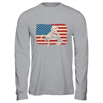 Retro American Wrestling US Flag Wrestling Wrestler Boy Mens Shirt & Hoodie | siriusteestore