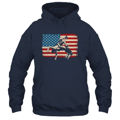 Retro American Wrestling US Flag Wrestling Wrestler Boy Mens Shirt & Hoodie | siriusteestore