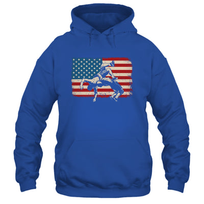 Retro American Wrestling US Flag Wrestling Wrestler Boy Mens Shirt & Hoodie | siriusteestore