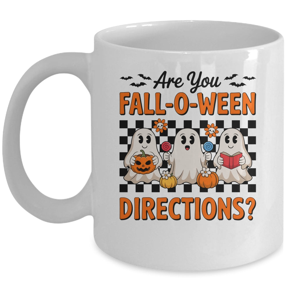 Retro Are You Fall O Ween Directions Teacher Halloween Ghost Mug | siriusteestore