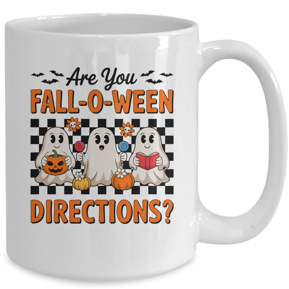Retro Are You Fall O Ween Directions Teacher Halloween Ghost Mug | siriusteestore