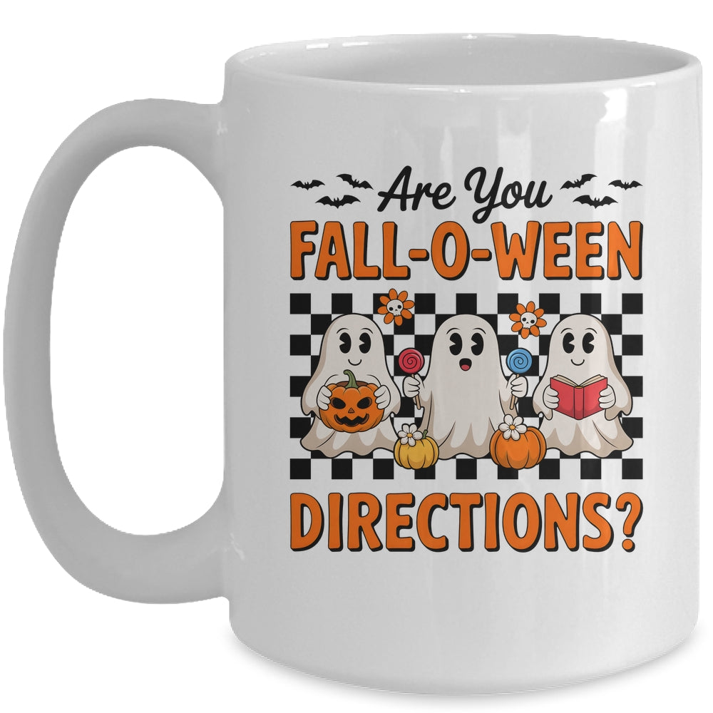 Retro Are You Fall O Ween Directions Teacher Halloween Ghost Mug | siriusteestore