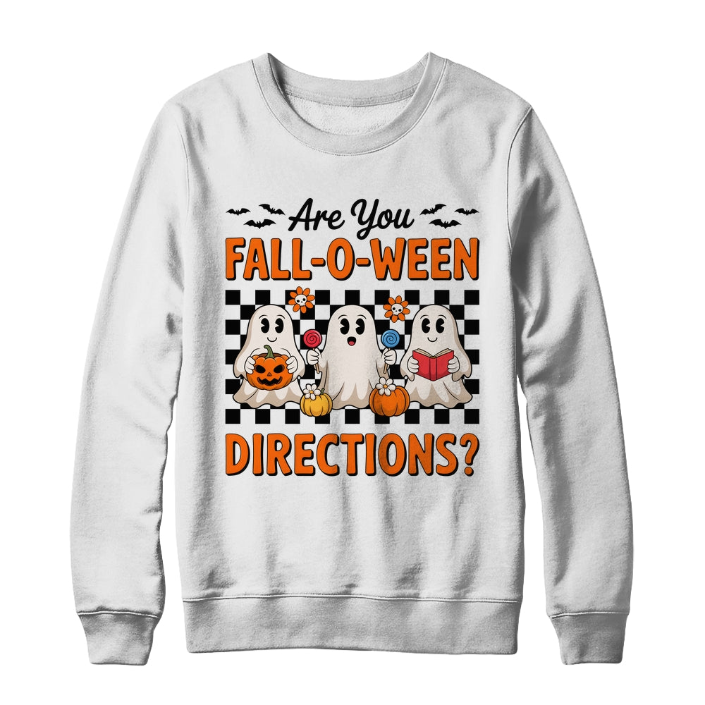 Retro Are You Fall O Ween Directions Teacher Halloween Ghost Shirt & Sweatshirt | siriusteestore
