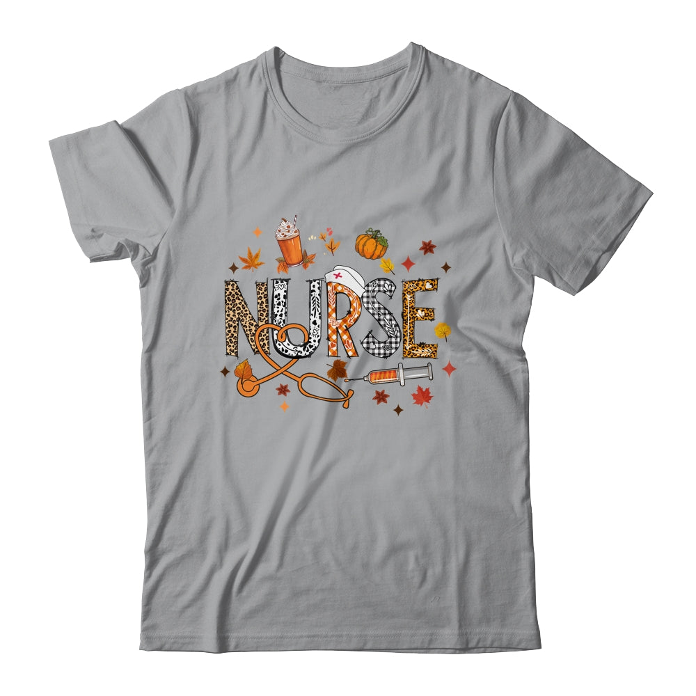 Retro Autumn Pumpkin Fall Nurse Life Thanksgiving Nurse Shirt & Hoodie | siriusteestore