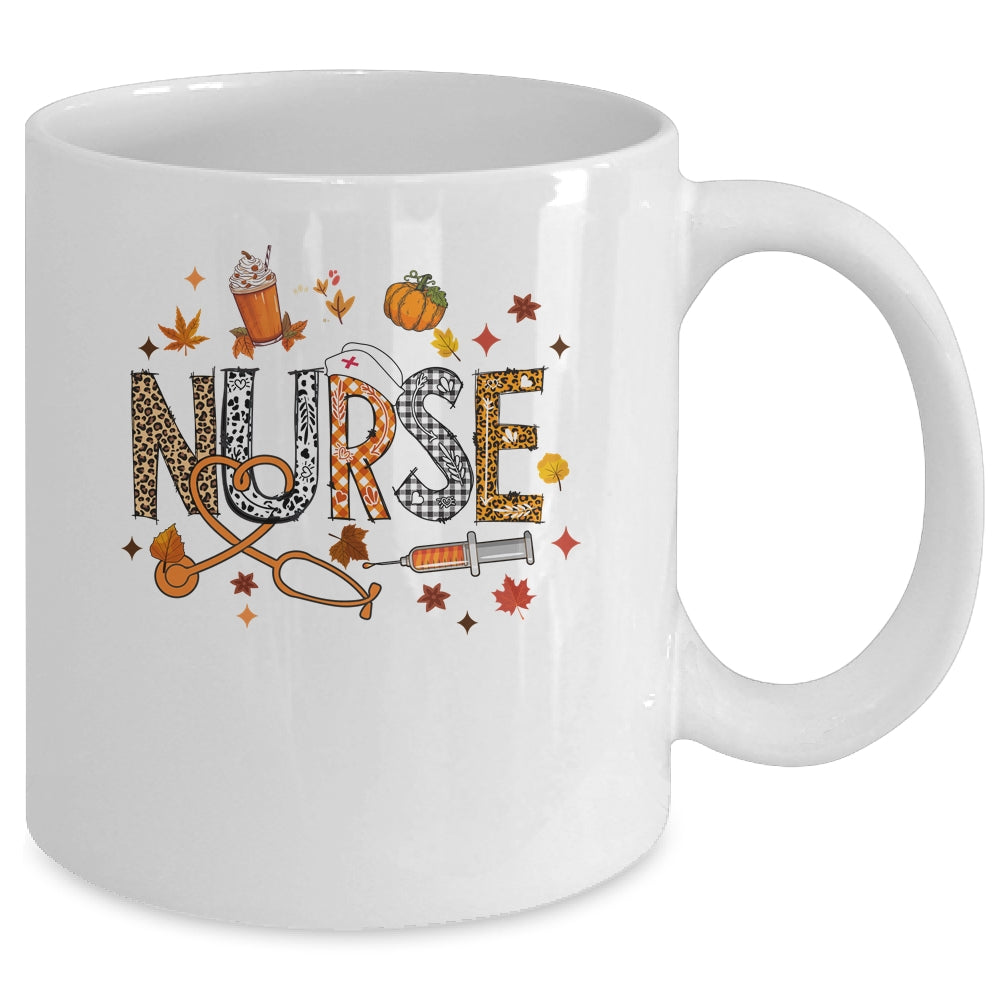 Retro Autumn Pumpkin Fall Nurse Life Thanksgiving Nurse Mug | siriusteestore