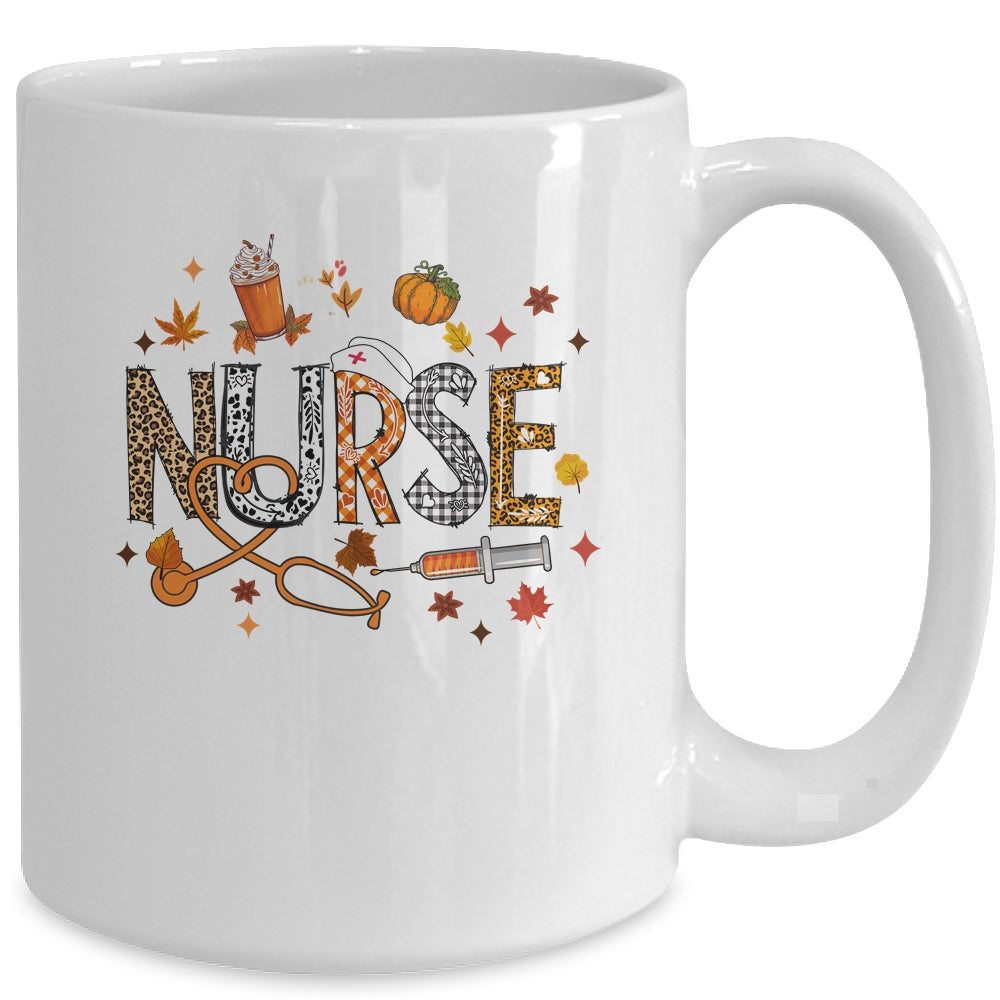 Retro Autumn Pumpkin Fall Nurse Life Thanksgiving Nurse Mug | siriusteestore