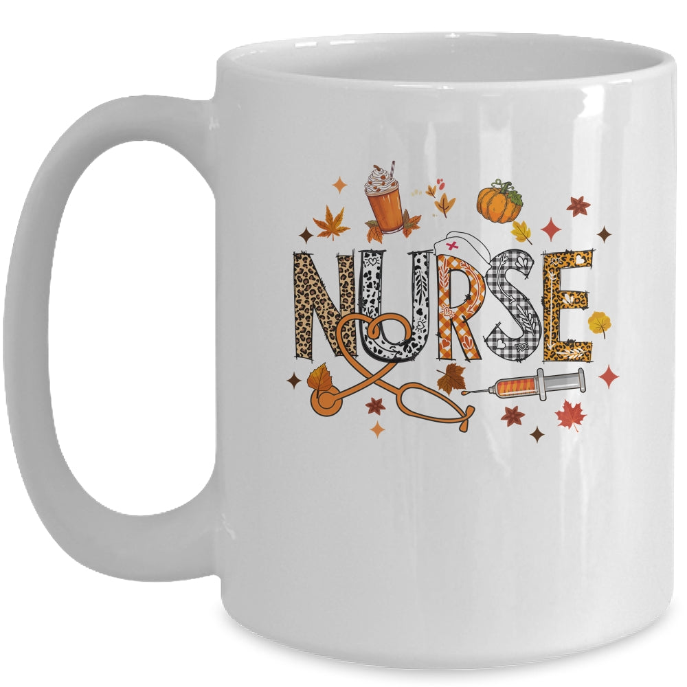 Retro Autumn Pumpkin Fall Nurse Life Thanksgiving Nurse Mug | siriusteestore