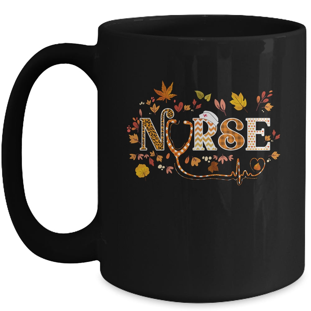 Retro Autumn Pumpkin Fall Nurse Life Thanksgiving Nursing Mug | siriusteestore