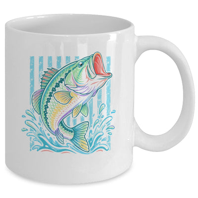 Retro Bass Fish Pastel Summer Fishing Graphic Preppy Coastal Mug | siriusteestore