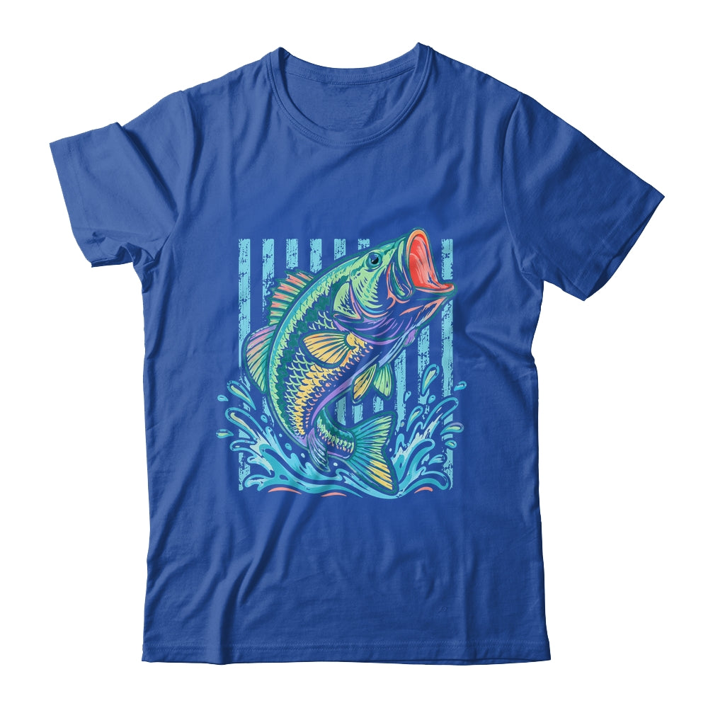 Retro Bass Fish Pastel Summer Fishing Graphic Preppy Coastal Shirt & Tank Top | siriusteestore