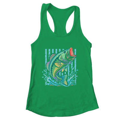 Retro Bass Fish Pastel Summer Fishing Graphic Preppy Coastal Shirt & Tank Top | siriusteestore