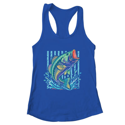 Retro Bass Fish Pastel Summer Fishing Graphic Preppy Coastal Shirt & Tank Top | siriusteestore