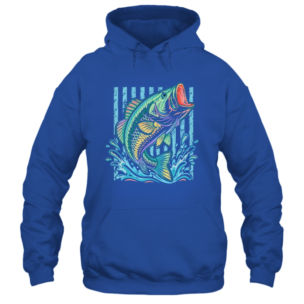 Retro Bass Fish Pastel Summer Fishing Graphic Preppy Coastal Shirt & Tank Top | siriusteestore