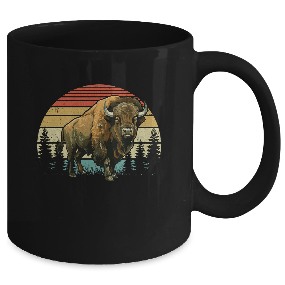 Retro Bison Design For Men Women Kids Buffalo Bison Lovers Mug | siriusteestore