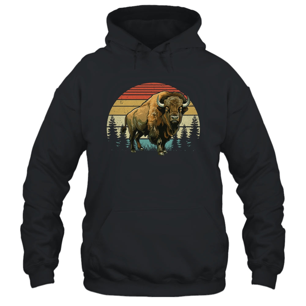 Retro Bison Design For Men Women Kids Buffalo Bison Lovers Shirt & Hoodie | siriusteestore