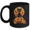 Retro Black Cat Pumpkin Halloween Costume Fall Autumn Season Mug | siriusteestore