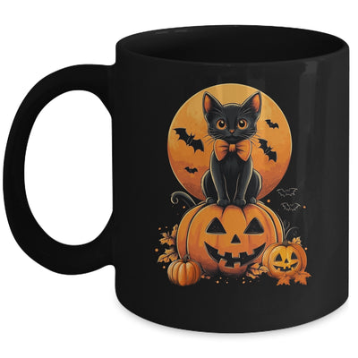 Retro Black Cat Pumpkin Halloween Costume Fall Autumn Season Mug | siriusteestore