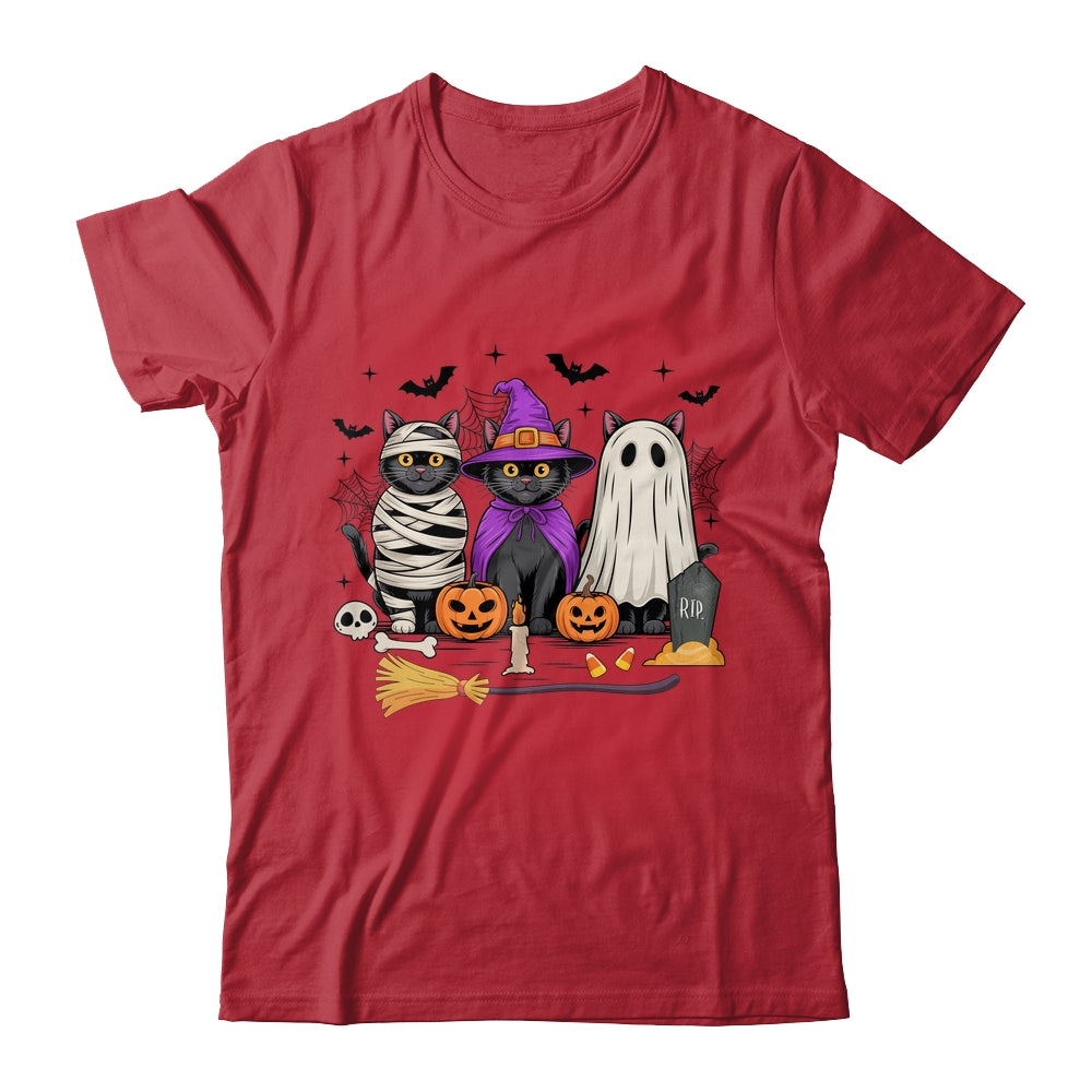 Retro Black Cat Witch Scary Halloween Pumpkin Women Men Kids Shirt & Hoodie | siriusteestore