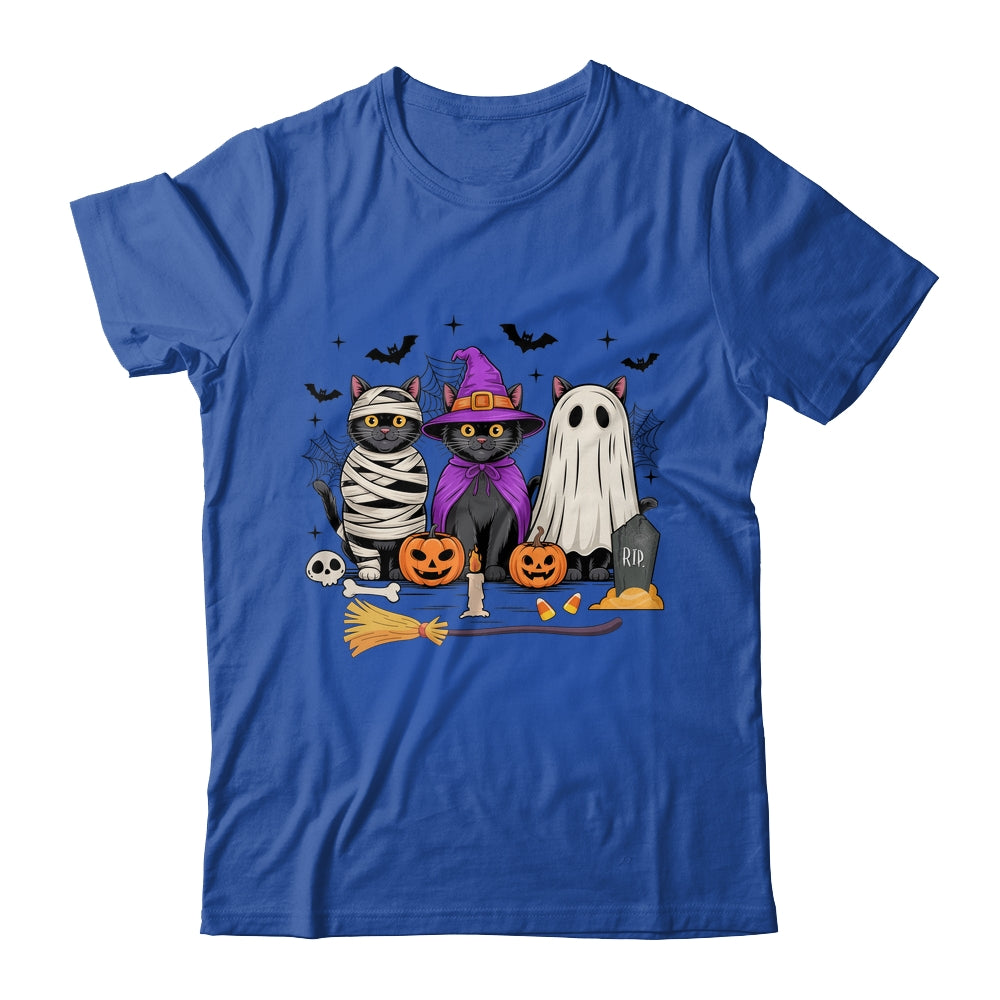 Retro Black Cat Witch Scary Halloween Pumpkin Women Men Kids Shirt & Hoodie | siriusteestore