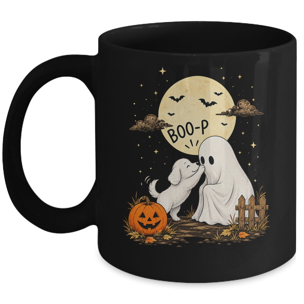 Retro Boo Boo-P Dog Ghost Funny Halloween Dog Lovers Mug | siriusteestore
