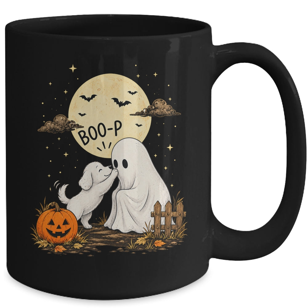 Retro Boo Boo-P Dog Ghost Funny Halloween Dog Lovers Mug | siriusteestore