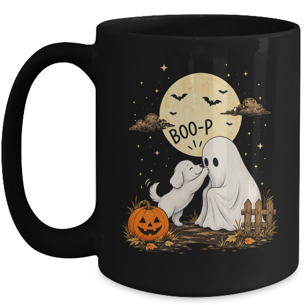 Retro Boo Boo-P Dog Ghost Funny Halloween Dog Lovers Mug | siriusteestore