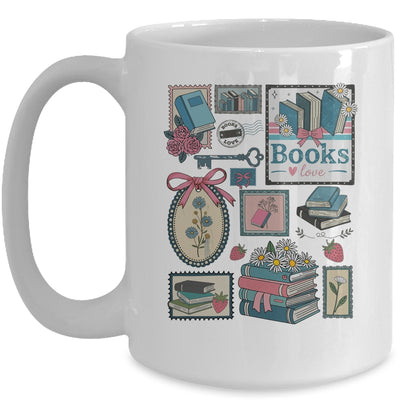 Retro Bookish Love Reading Book Librarian Coquette Flower Mug | siriusteestore