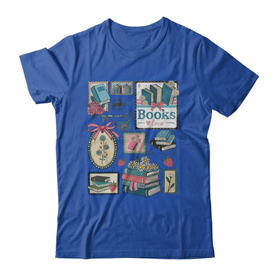 Retro Bookish Love Reading Book Librarian Coquette Flower Shirt & Tank Top | siriusteestore