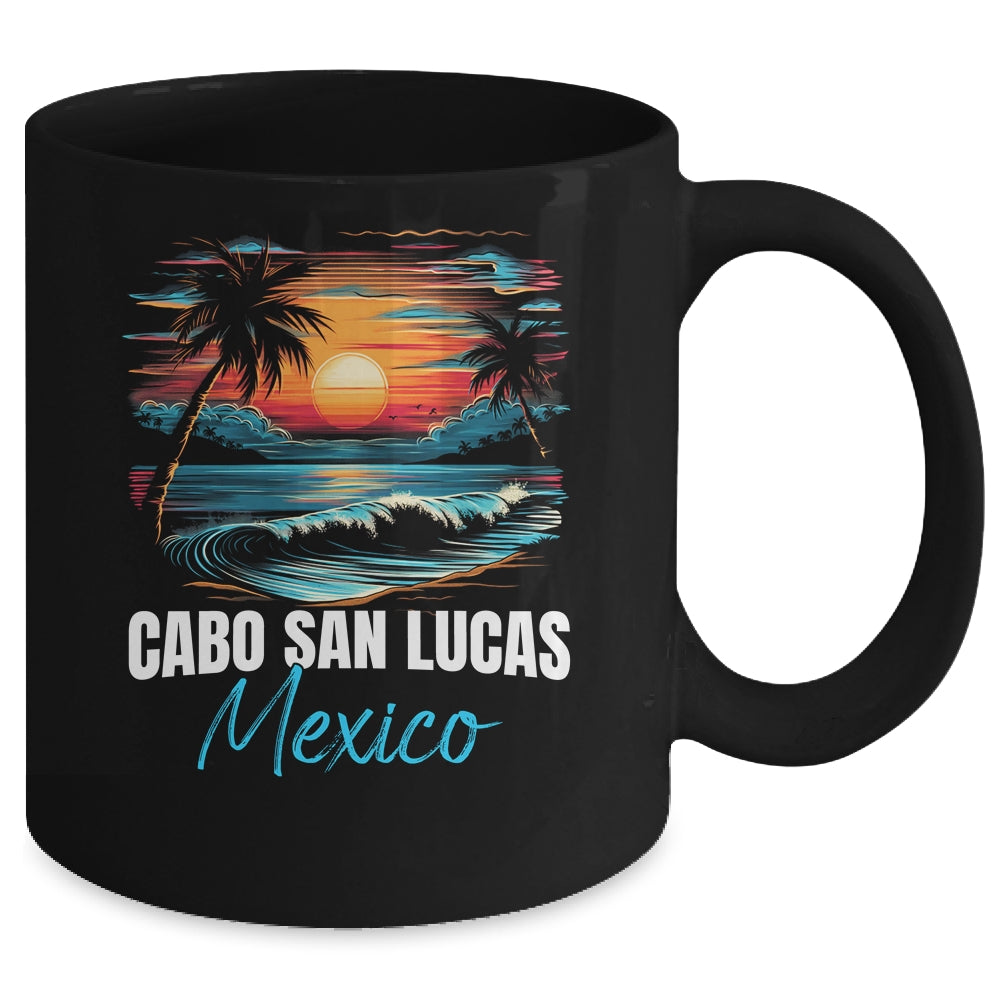 Retro Cabo San Lucas Mexico Sunset Vintage Vacation Mug | siriusteestore