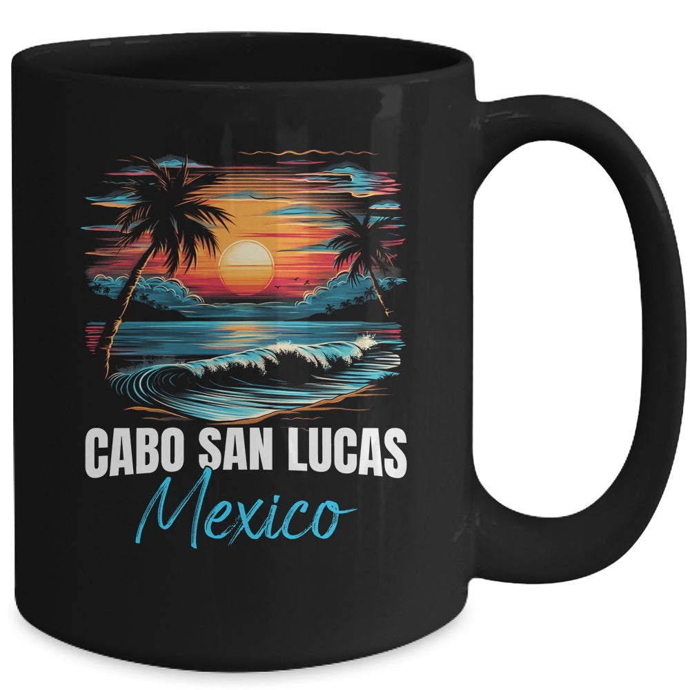 Retro Cabo San Lucas Mexico Sunset Vintage Vacation Mug | siriusteestore