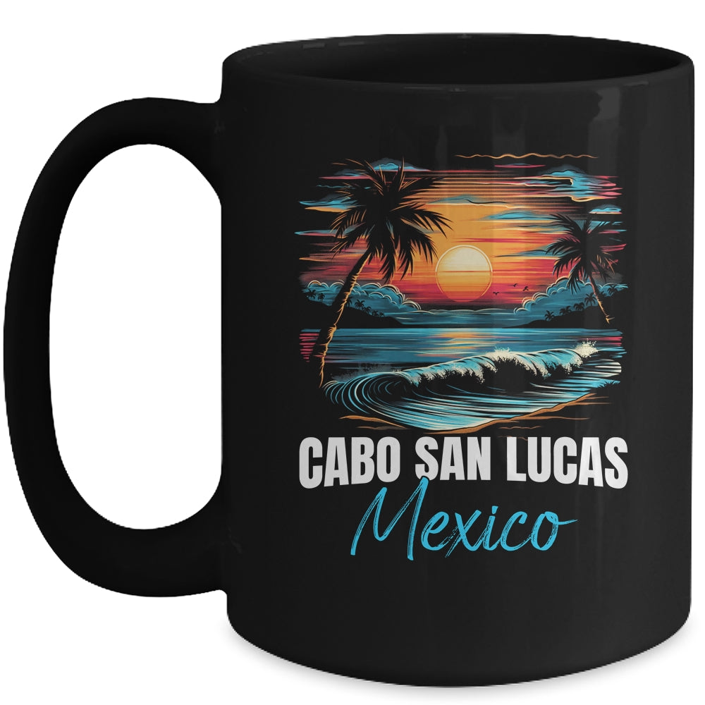 Retro Cabo San Lucas Mexico Sunset Vintage Vacation Mug | siriusteestore