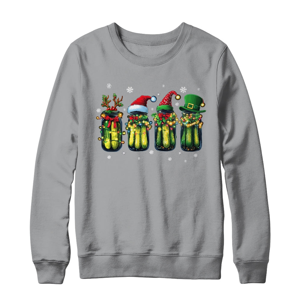 Retro Canned Pickles Christmas Light Homemade Pickle Jar Shirt & Sweatshirt | siriusteestore